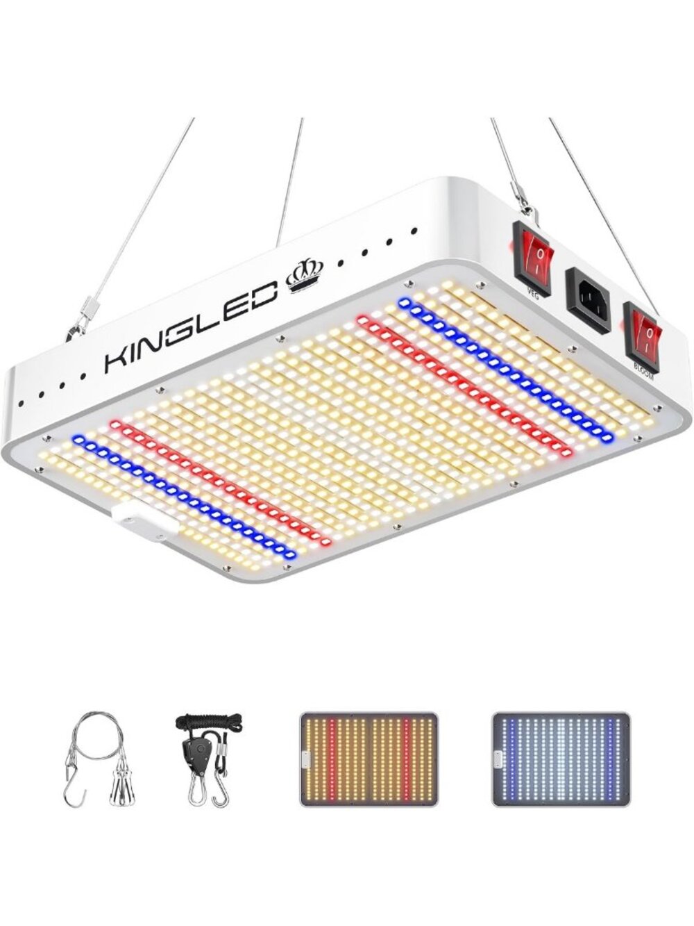 Full Spectrum Indoor Plant Grow Light - KingLED KP1000, Ideal for All Stages